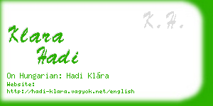 klara hadi business card