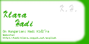 klara hadi business card